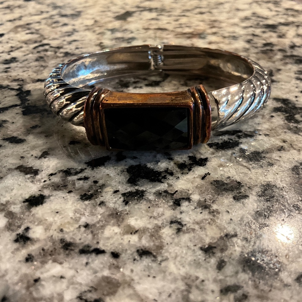Silver bracelet with black onyx - Picture 3 of 4